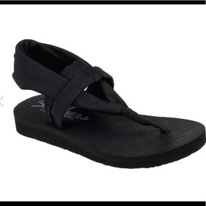 Skechers Womens Size 9 Meditation Studio Kicks Sling Fabric Foam Soles